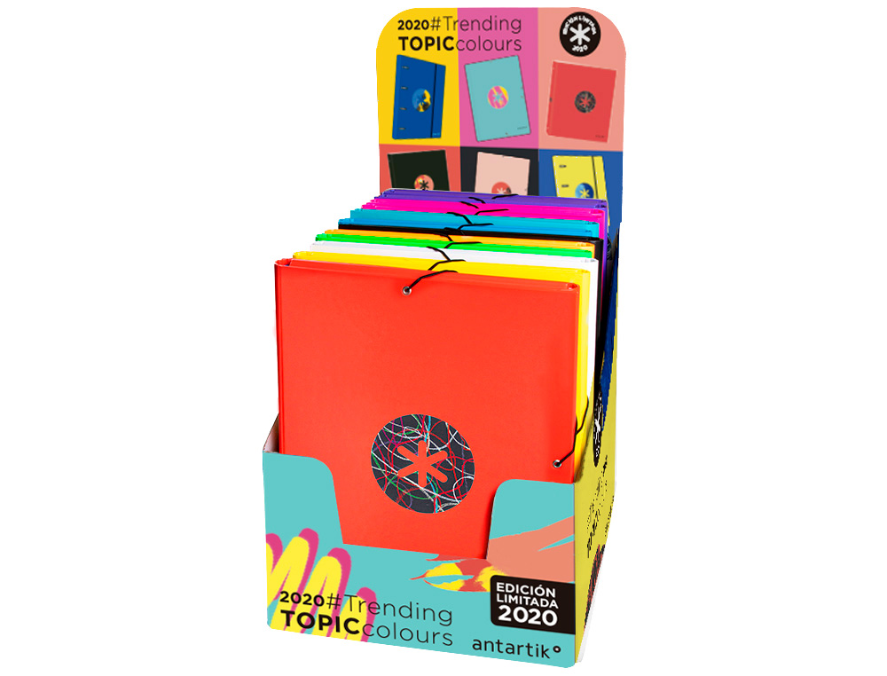 CLASSEUR ANTARTIK TRENDING TOPIC 2020 4 ANNEAUX RONDS 40MM FEUILLET MOBILE A4 5X5MM COLORIS ASSORTIS