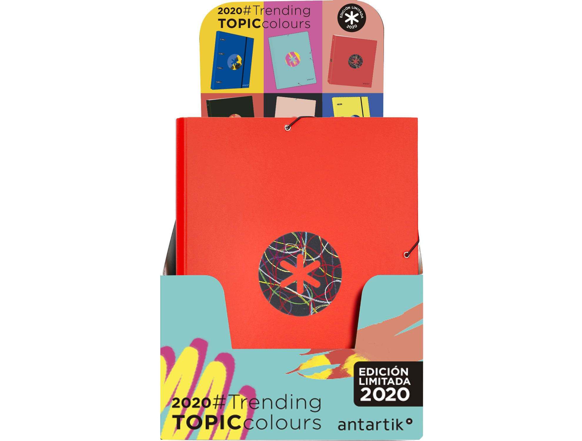 CLASSEUR ANTARTIK TRENDING TOPIC 2020 4 ANNEAUX RONDS 40MM FEUILLET MOBILE A4 5X5MM COLORIS ASSORTIS