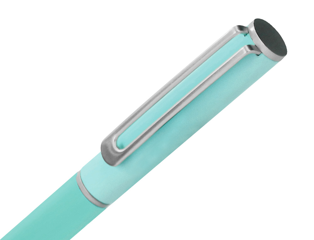 STYLO-BILLE BELIUS BARI POINTE 1 MM ENCRE BLEU COLORIS BLEU PASTEL BOITE CADEAU DE 2 U