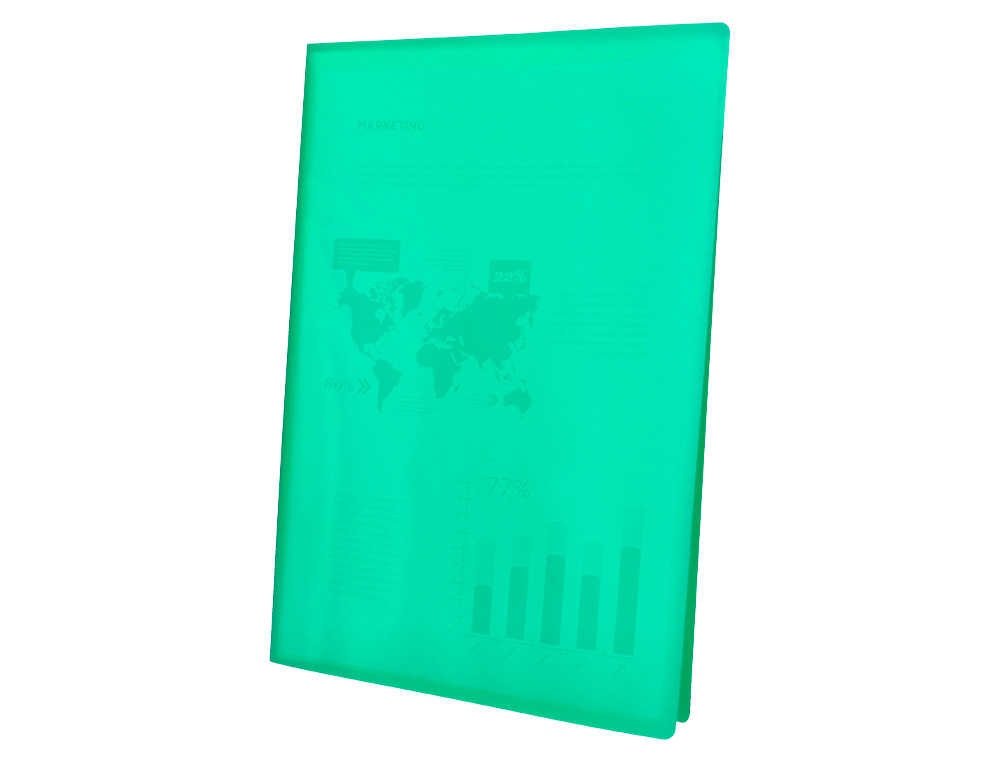 PROTEGE-DOCUMENTS LIDERPAPEL POLYPROPYLENE COUVERTURE FLEXIBLE 30 POCHETTES FIXES A4 210X297MM VERT TRANSLUCIDE