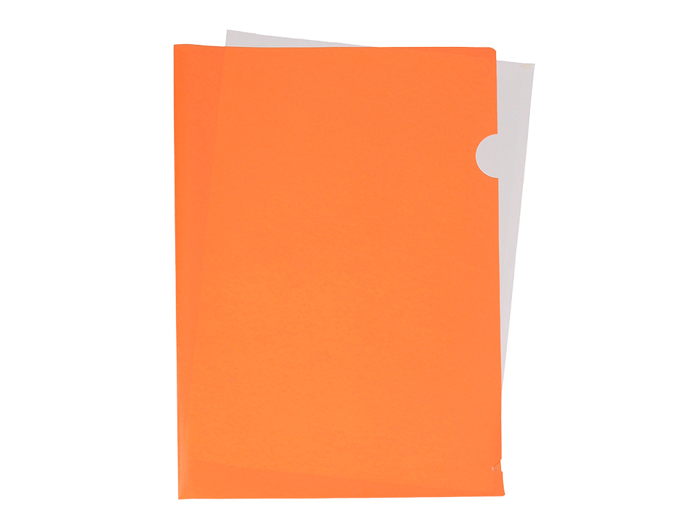 POCHETTE COIN LIDERPAPEL POLYPROPYLENE 180 MICRONS A4  210X297MM CAPACITE 20F        COLORIS ORANGE FLUO