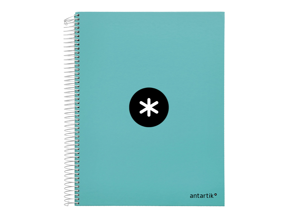 CAHIER SPIRALE ANTARTIK A4 100G COUVERTURE REMBORDEE     SEYES SANS BANDES 4 TROUS     COLORIS MENTHE