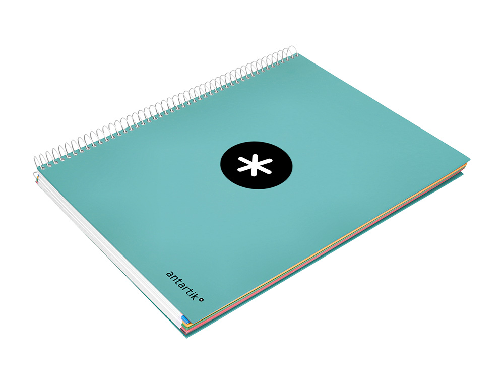 CAHIER SPIRALE ANTARTIK A4 100G COUVERTURE REMBORDEE     SEYES SANS BANDES 4 TROUS     COLORIS MENTHE