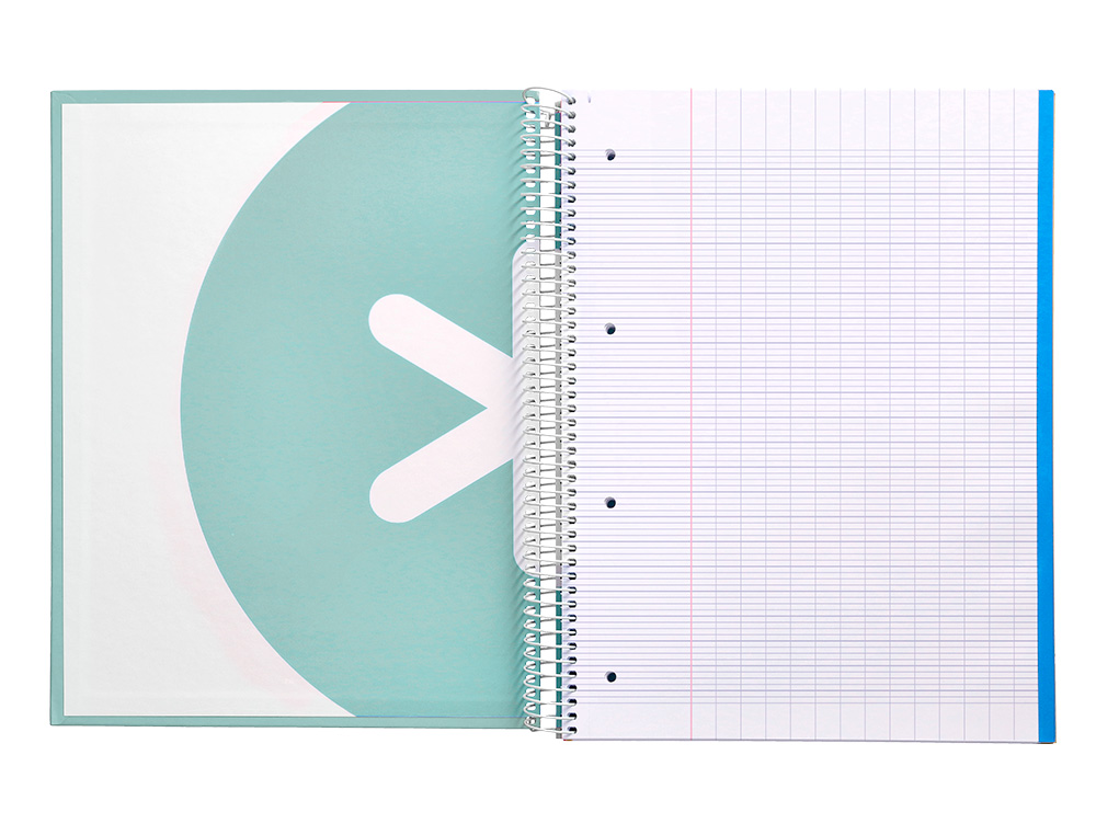 CAHIER SPIRALE ANTARTIK A4 100G COUVERTURE REMBORDEE     SEYES SANS BANDES 4 TROUS     COLORIS MENTHE
