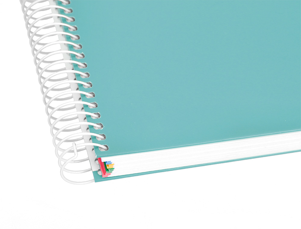 CAHIER SPIRALE ANTARTIK A4 100G COUVERTURE REMBORDEE     SEYES SANS BANDES 4 TROUS     COLORIS MENTHE