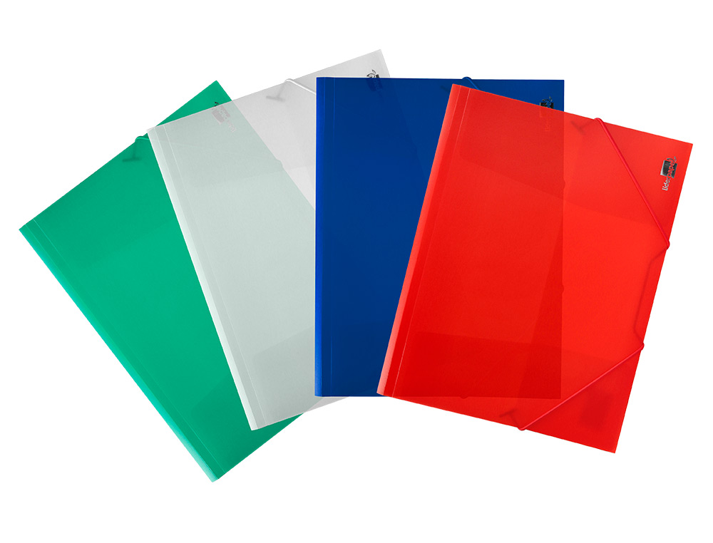 CHEMISE LIDERPAPEL POLYPROPYLÈNE DOS FLEXIBLE A4 210X297MM 4/10E 3 RABATS ÉLASTIQUE 100F COLORIS VERT TRANSLUCIDE
