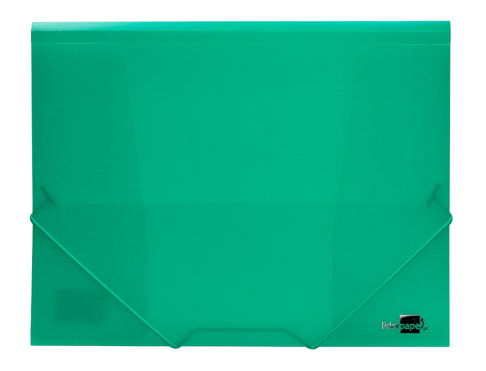 CHEMISE LIDERPAPEL POLYPROPYLÈNE DOS FLEXIBLE A4 210X297MM 4/10E 3 RABATS ÉLASTIQUE 100F COLORIS VERT TRANSLUCIDE