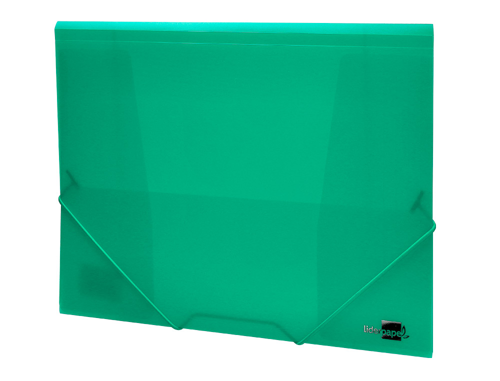 CHEMISE LIDERPAPEL POLYPROPYLÈNE DOS FLEXIBLE A4 210X297MM 4/10E 3 RABATS ÉLASTIQUE 100F COLORIS VERT TRANSLUCIDE
