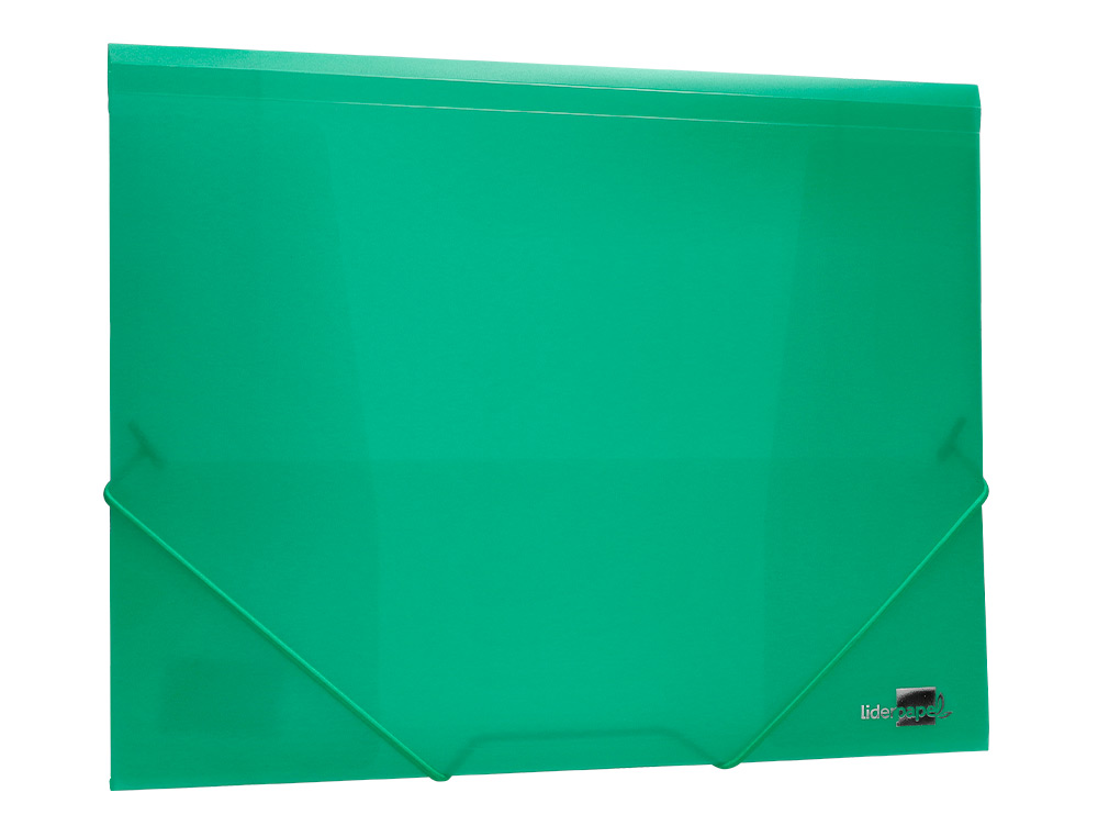 CHEMISE LIDERPAPEL POLYPROPYLÈNE DOS FLEXIBLE A4 210X297MM 4/10E 3 RABATS ÉLASTIQUE 100F COLORIS VERT TRANSLUCIDE