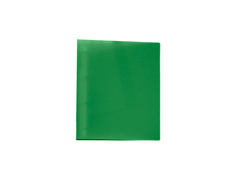 CLASSEUR LIDERPAPEL 4 ANNEAUX 25MM A4 260X315MM POLYPROPYLÈNE DOS 40MM PORTE-CARTES VISITE COLORIS VERT TRANSLUCIDE