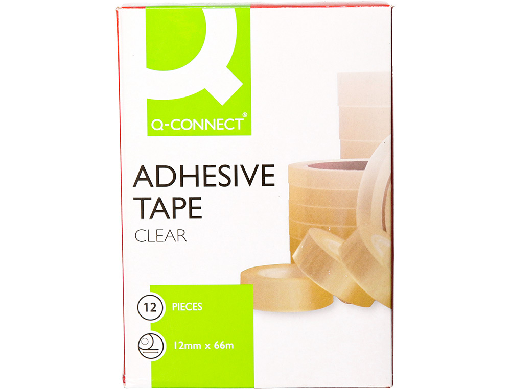 RUBAN ADHSIF Q-CONNECT CONOMIQUE RSISTANT TRANSPARENT 12MMX66M
