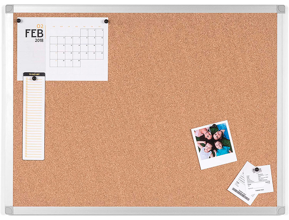 TABLEAU LIGE Q-CONNECT MURAL CADRE ALUMINIUM RSISTANCE HUMIDIT ACCESSOIRES FIXATION MUR 1MM PAISSEUR 90X60CM