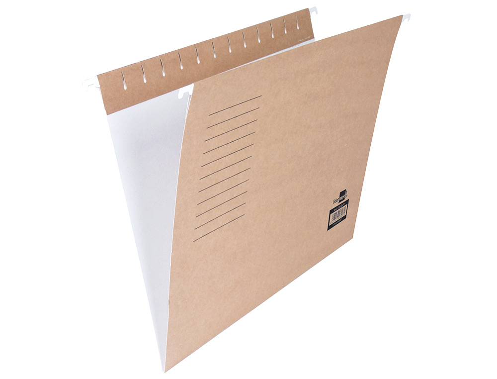 DOSSIER SUSPENDU LIDERPAPEL PAPIER CARTONN KRAFT 230G A4 TIROIR VISEUR SUPRIEUR 90MM FOND V BAGUETTE MTALLIQUE