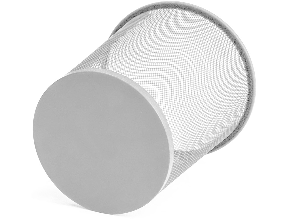 CORBEILLE À PAPIER Q-CONNECT MAILLE MÉTALLIQUE FORME CIRCULAIRE 19L 295X345X240MM COLORIS GRIS