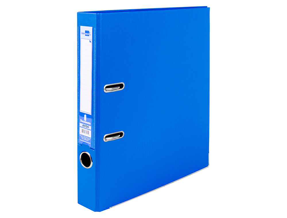 CLASSEUR LEVIER LIDERPAPEL A4 DOCUMENTA CARTON REMBORD 1,9MM DOS 52MM RADO MTALLIQUE COLORIS BLEU