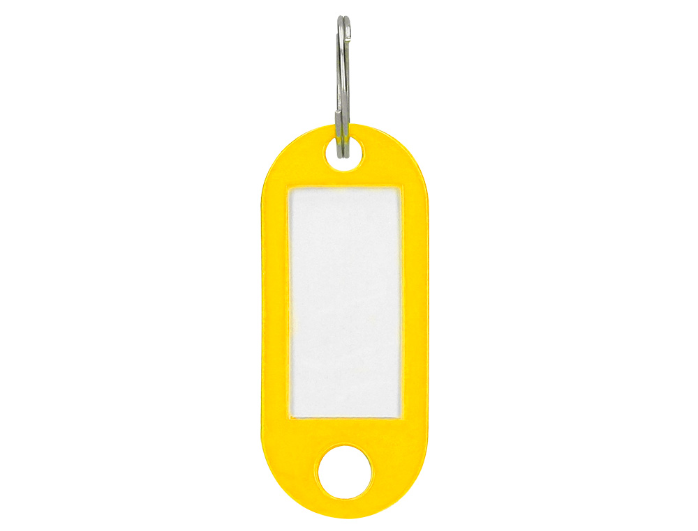 PORTE-CLÉS Q-CONNECT PORTE-ÉTIQUETTE PLASTIQUE 50X22MM COLORIS JAUNE PRÉSENTOIR 100 UNITÉS