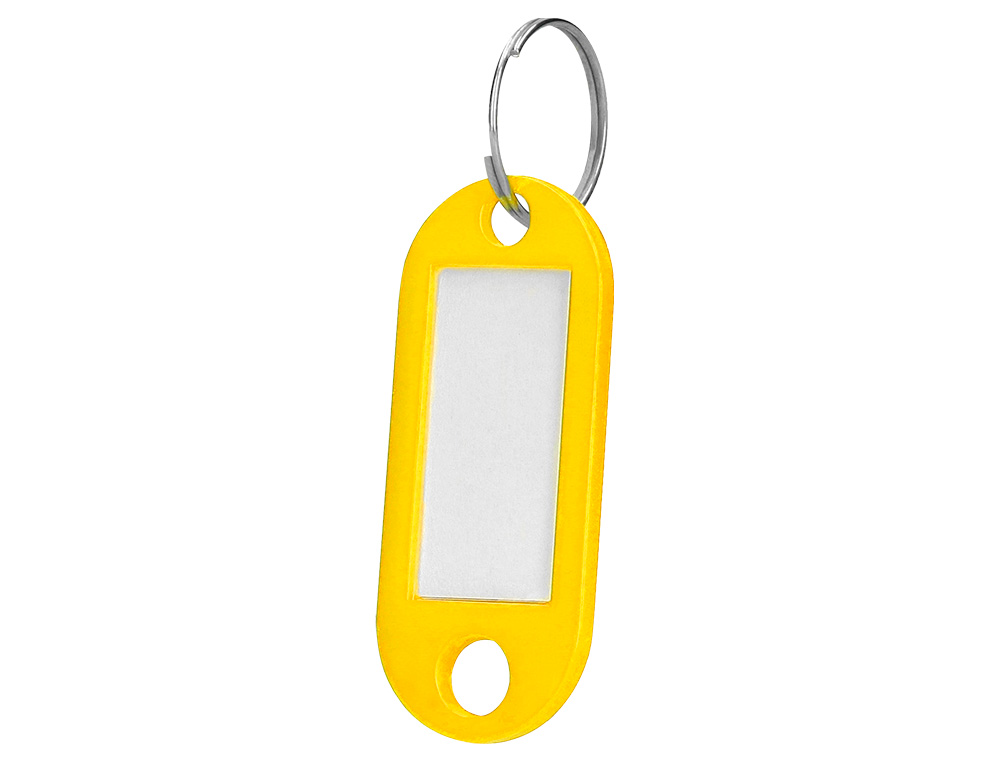 PORTE-CLÉS Q-CONNECT PORTE-ÉTIQUETTE PLASTIQUE 50X22MM COLORIS JAUNE PRÉSENTOIR 100 UNITÉS
