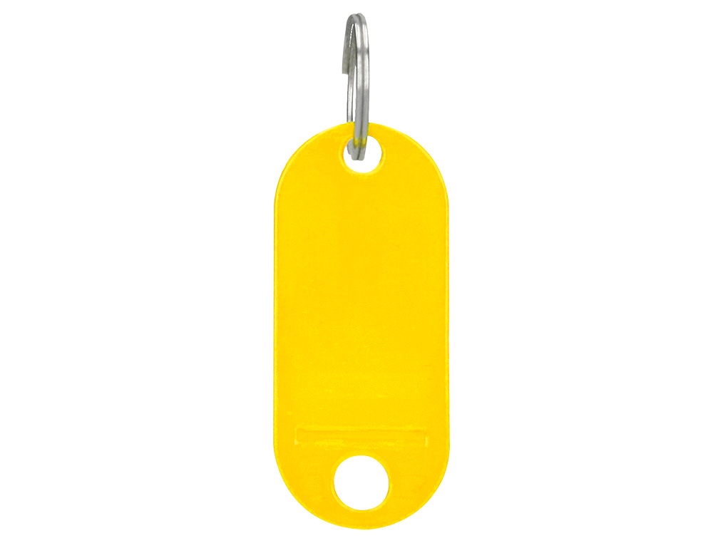 PORTE-CLÉS Q-CONNECT PORTE-ÉTIQUETTE PLASTIQUE 50X22MM COLORIS JAUNE PRÉSENTOIR 100 UNITÉS