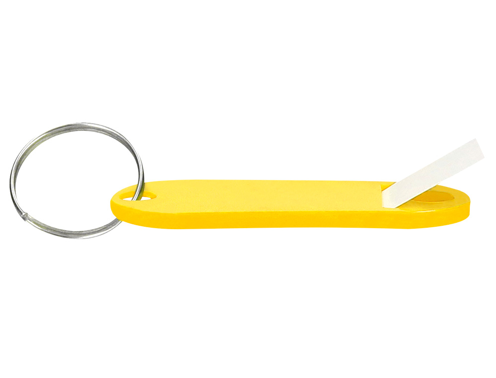 PORTE-CLÉS Q-CONNECT PORTE-ÉTIQUETTE PLASTIQUE 50X22MM COLORIS JAUNE PRÉSENTOIR 100 UNITÉS