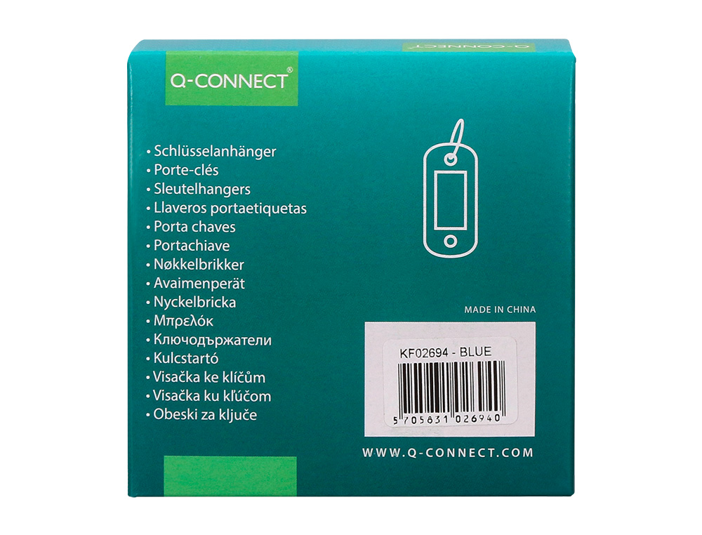 PORTE-CLS Q-CONNECT PORTE-TIQUETTE PLASTIQUE 50X22MM COLORIS BLEU PRSENTOIR 100 UNITS