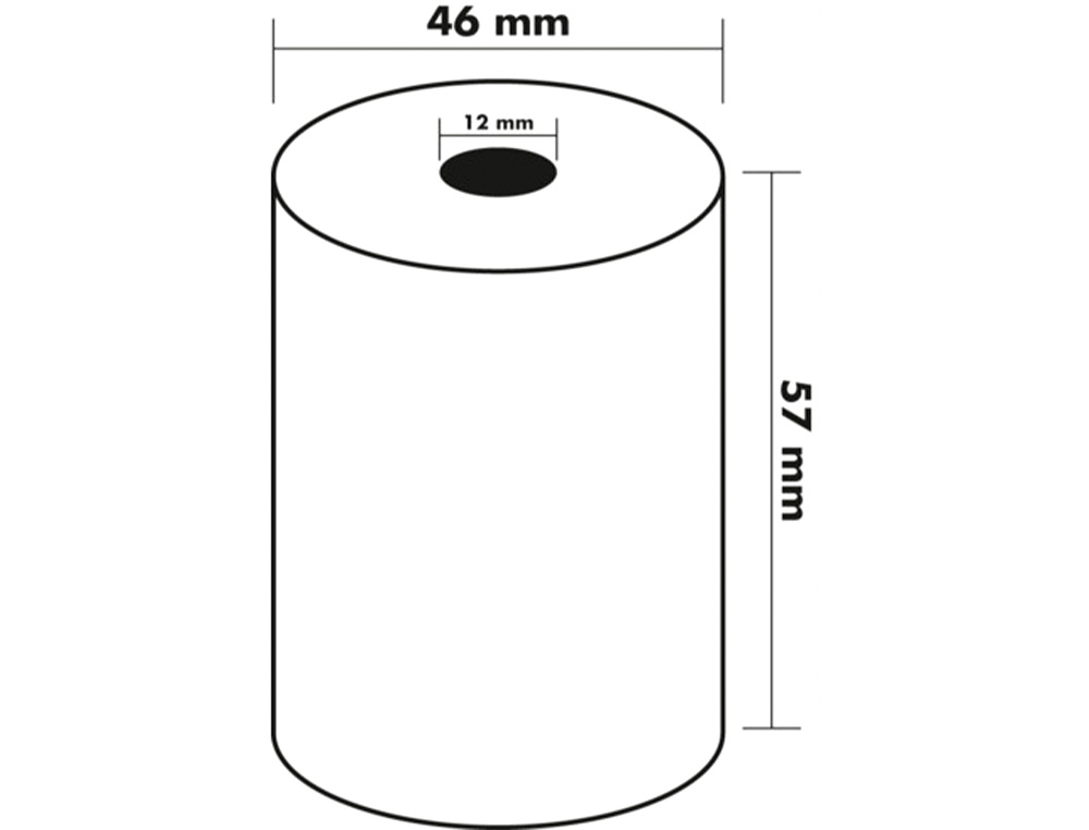 BOBINE THERMIQUE Q-CONNECT 57MM LARGEUR X 47MM DIAMETRE 55GR POUR TPE SANS BISPHENOL A