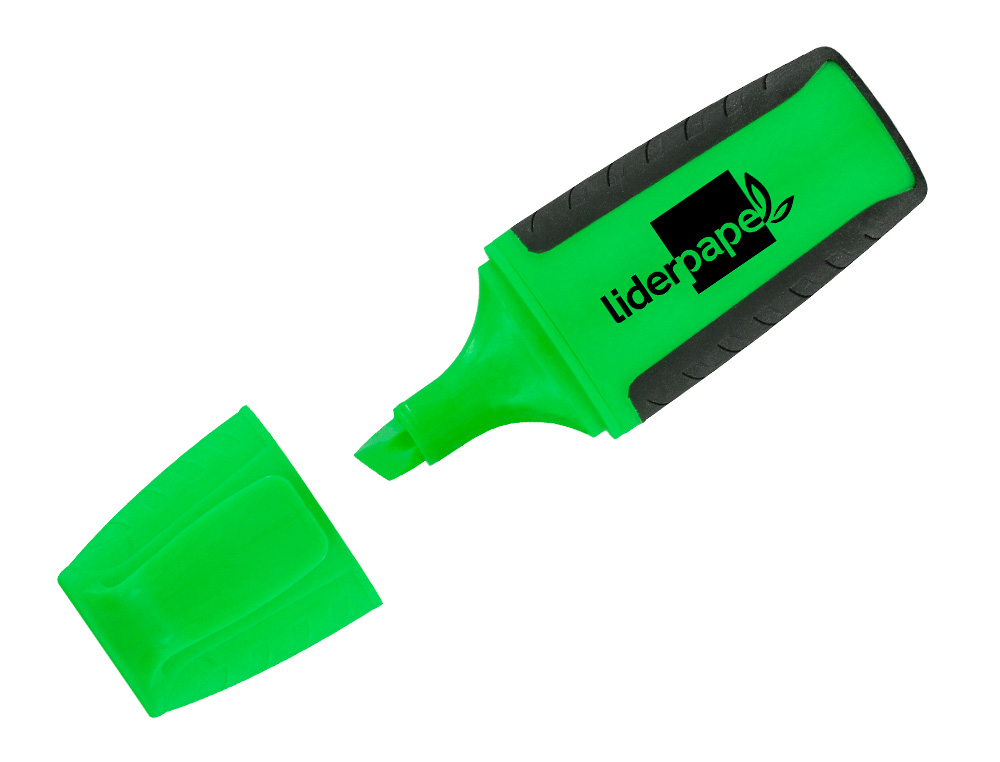 SURLIGNEUR LIDERPAPEL FLUORESCENT MINI TRACÉ 1/4MM POINTE BISEAUTÉE GRIP CAOUTCHOUC COLORIS VERT