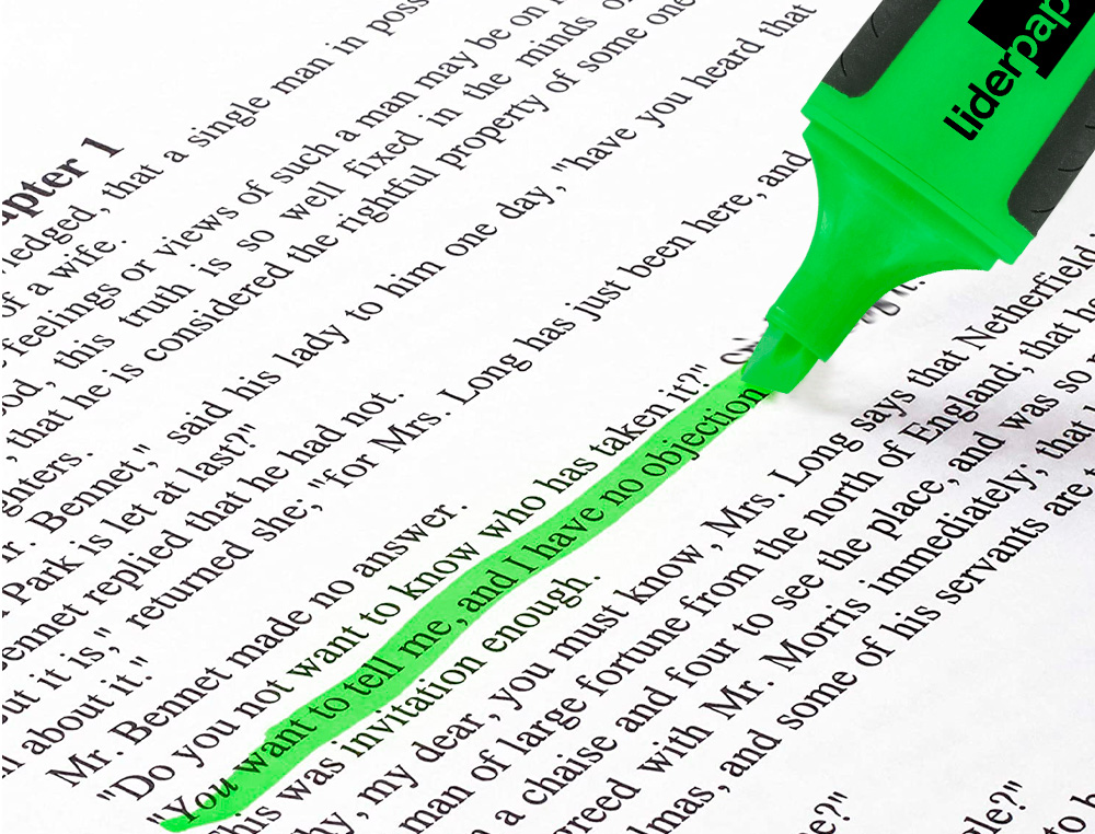 SURLIGNEUR LIDERPAPEL FLUORESCENT MINI TRACÉ 1/4MM POINTE BISEAUTÉE GRIP CAOUTCHOUC COLORIS VERT