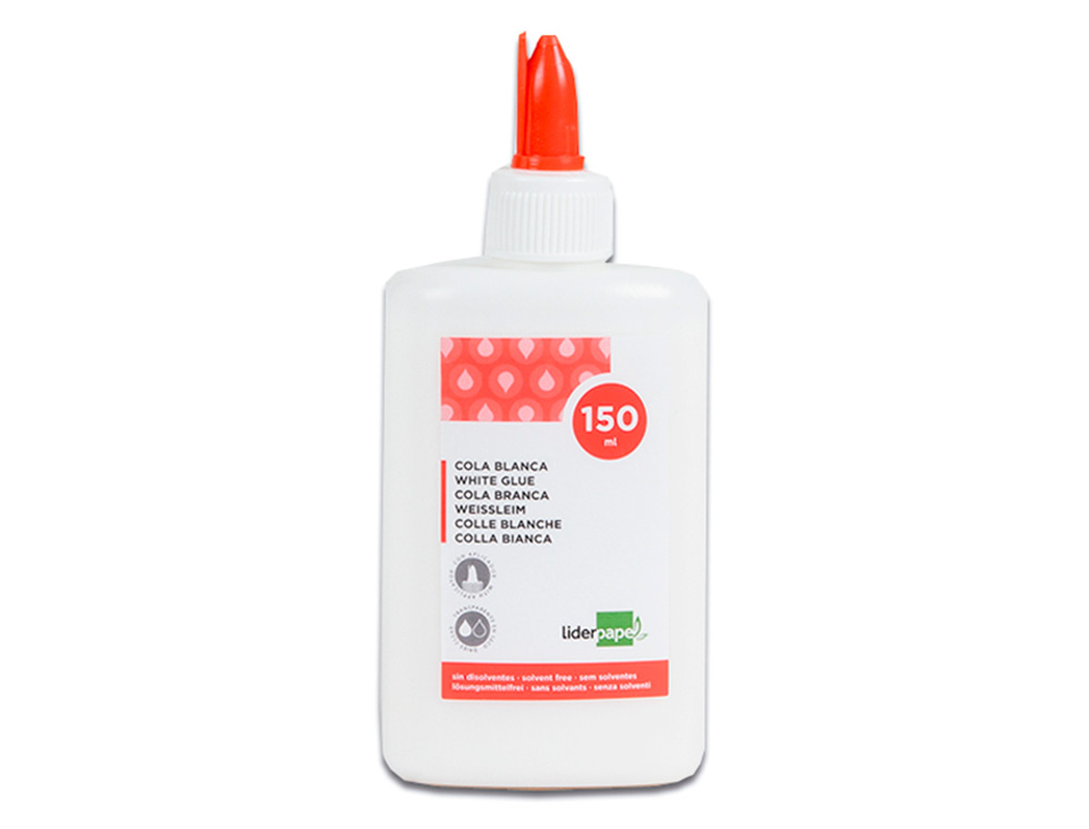 COLLE VINYLIQUE LIDERPAPEL BLANCHE TRAVAUX MANUELS PAPIER AUTRES MATÉRIAUX RAPIDE ADHÉRENCE SANS SOLVANT POT 150ML