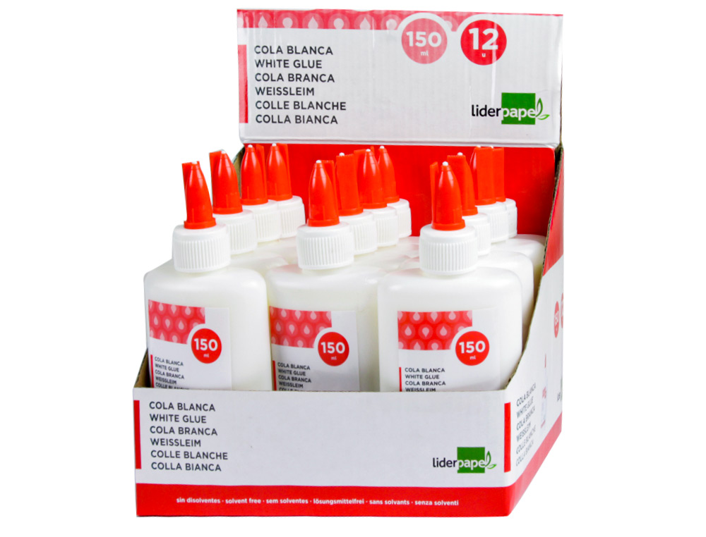 COLLE VINYLIQUE LIDERPAPEL BLANCHE TRAVAUX MANUELS PAPIER AUTRES MATÉRIAUX RAPIDE ADHÉRENCE SANS SOLVANT POT 150ML
