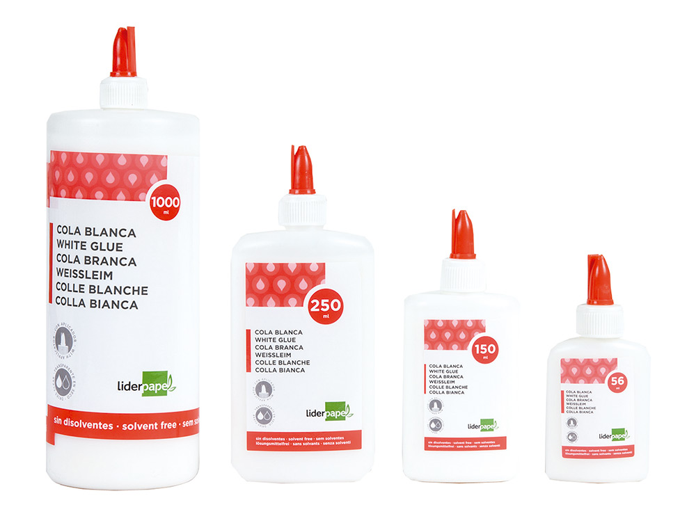 COLLE VINYLIQUE LIDERPAPEL BLANCHE TRAVAUX MANUELS PAPIER AUTRES MATÉRIAUX RAPIDE ADHÉRENCE SANS SOLVANT POT 150ML