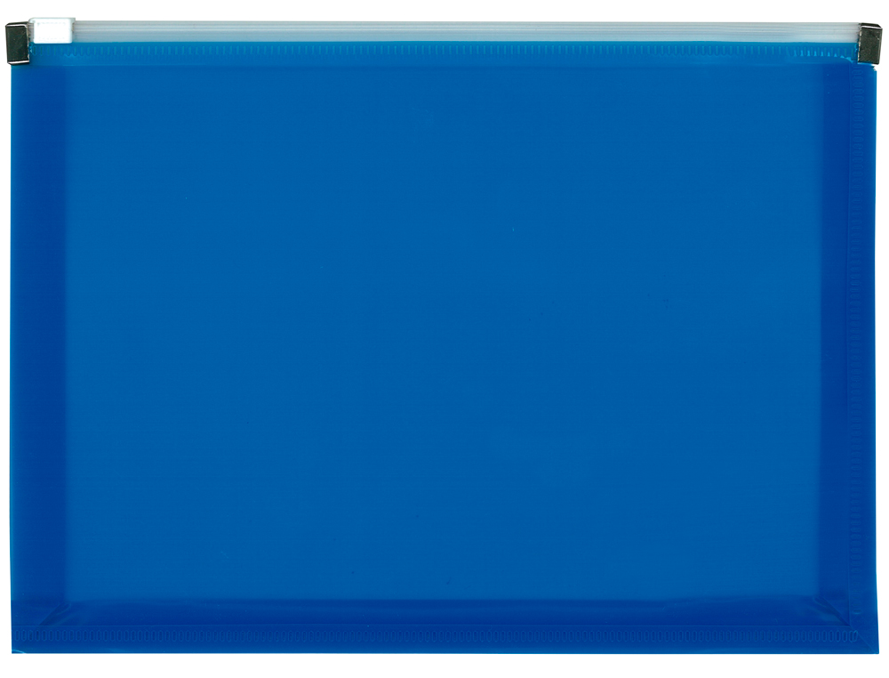 POCHETTE ENVELOPPE LIDERPAPEL POLYPROPYLNE 180 MICRONS A5 210X148MM FERMETURE CLAIR A5 TRANSPARENT BLEU