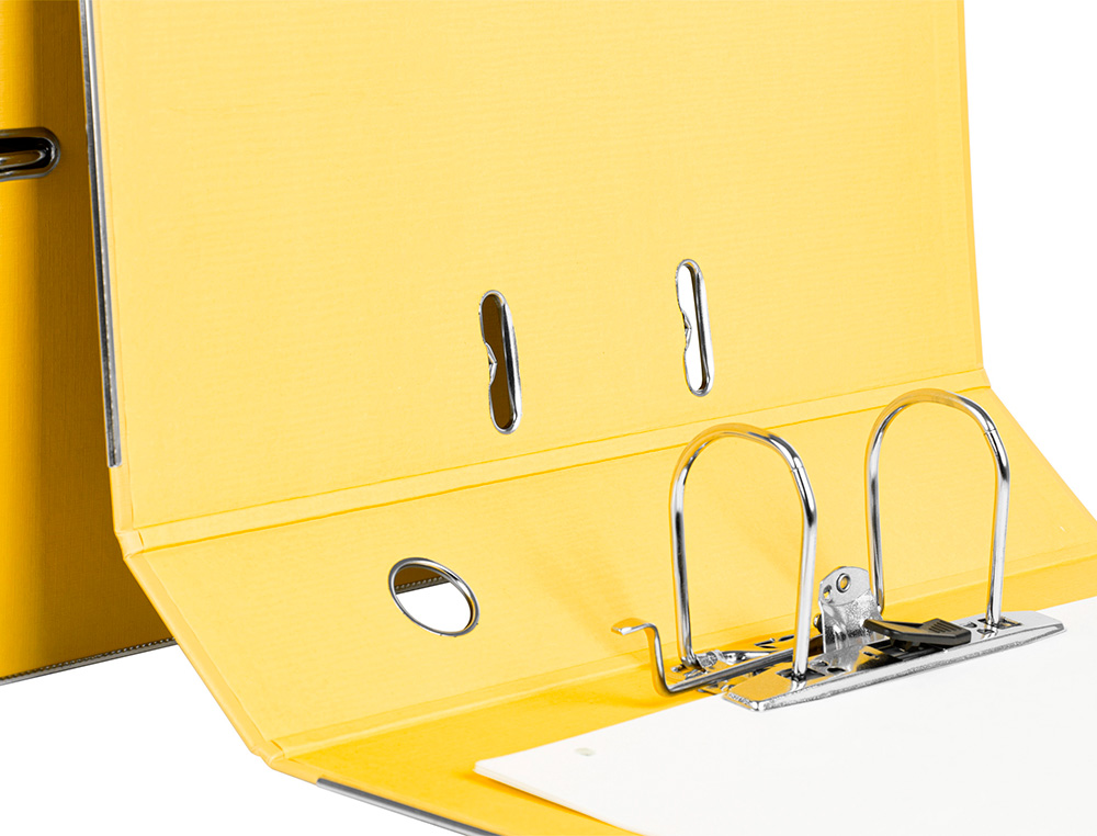 CLASSEUR LEVIER LIDERPAPEL DOCUMENTA A4+ CARTON REMBORDE DOS 75MM RADO METALLIQUE      COLORIS JAUNE