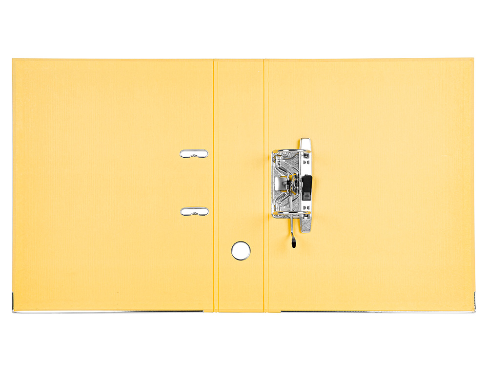 CLASSEUR LEVIER LIDERPAPEL DOCUMENTA A4+ CARTON REMBORDE DOS 75MM RADO METALLIQUE      COLORIS JAUNE