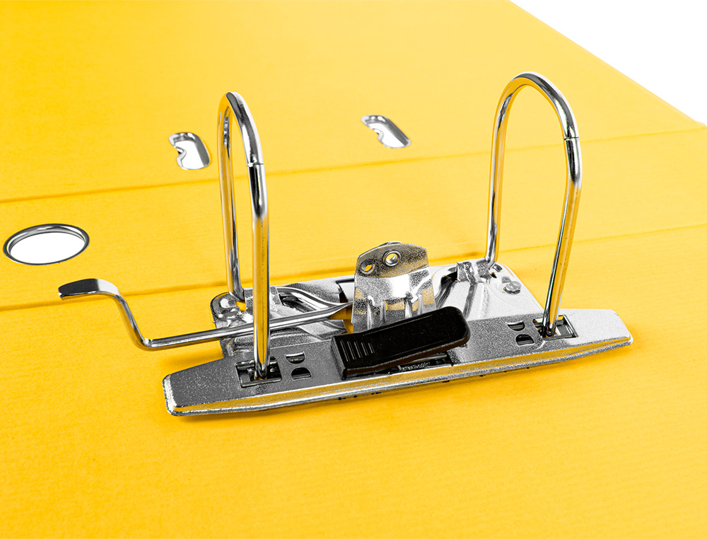 CLASSEUR LEVIER LIDERPAPEL DOCUMENTA A4+ CARTON REMBORDE DOS 75MM RADO METALLIQUE      COLORIS JAUNE