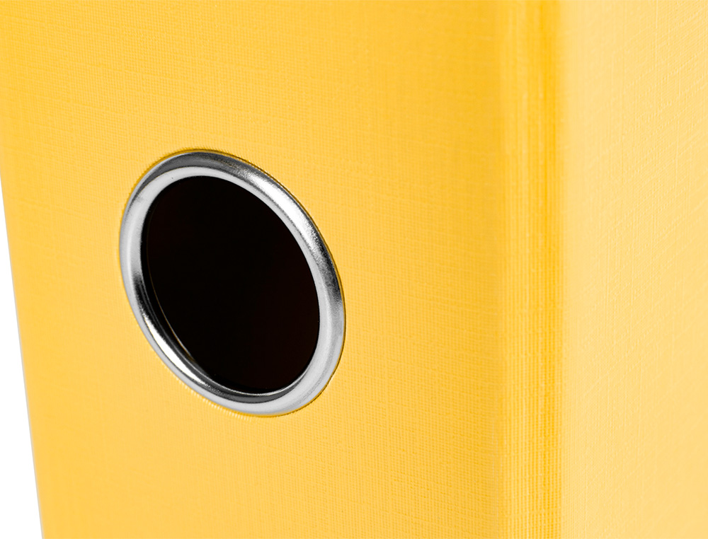 CLASSEUR LEVIER LIDERPAPEL DOCUMENTA A4+ CARTON REMBORDE DOS 75MM RADO METALLIQUE      COLORIS JAUNE