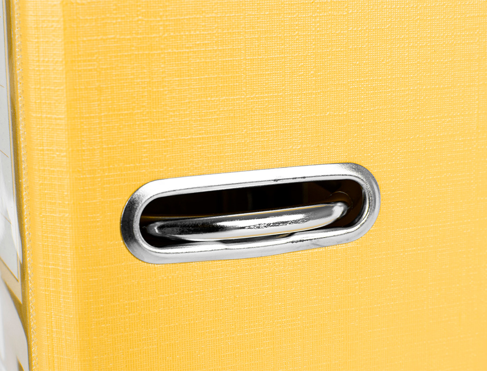 CLASSEUR LEVIER LIDERPAPEL DOCUMENTA A4+ CARTON REMBORDE DOS 75MM RADO METALLIQUE      COLORIS JAUNE