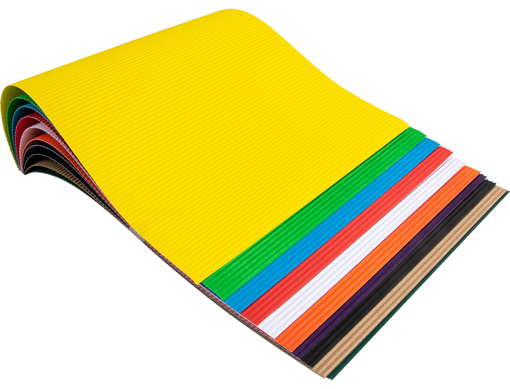 CARTON ONDULÉ LIDERPAPEL A4+ 24X31,5CM 160G/M2 COLORIS ASSORTIS BLOC 10F