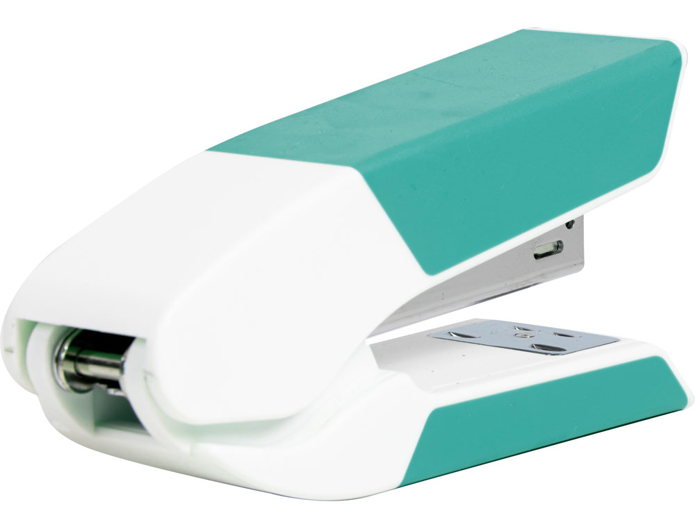 AGRAFEUSE BUREAU LIDERPAPEL 40X63X130MM 20 FEUILLES AGRAFES 26/6 COLORIS ASSORTIS GRIS    CORAIL TURQUOISE