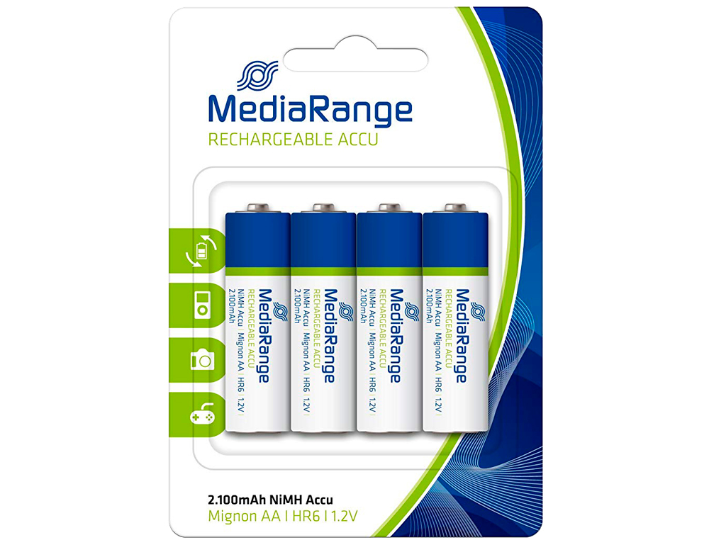 PILE MEDIARANGE ALCALINE AA RECHARGEABLE BLISTER 4 UNITÉS