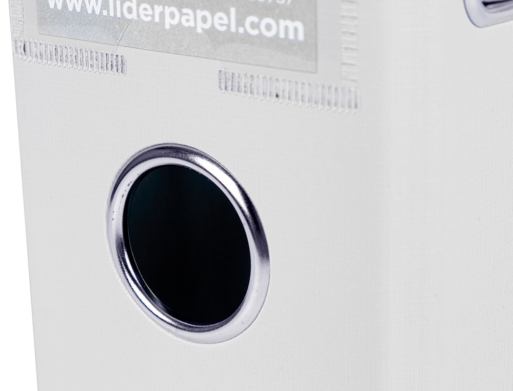 CLASSEUR LEVIER LIDERPAPEL A4 DOCUMENTA CARTON REMBORDÉ PVC 1,9MM DOS 75MM RADO MÉTALLIQUE COLORIS BLANC