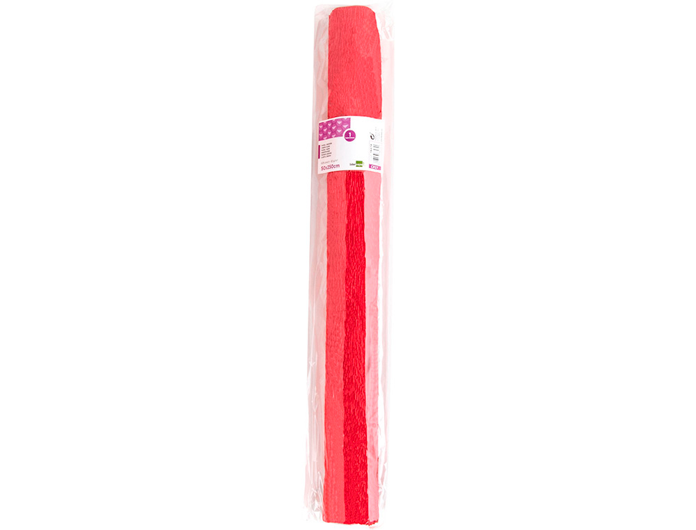 PAPIER CREPON LIDERPAPEL ROULEAU 50CMX2,5M 85GR COLORIS ROUGE