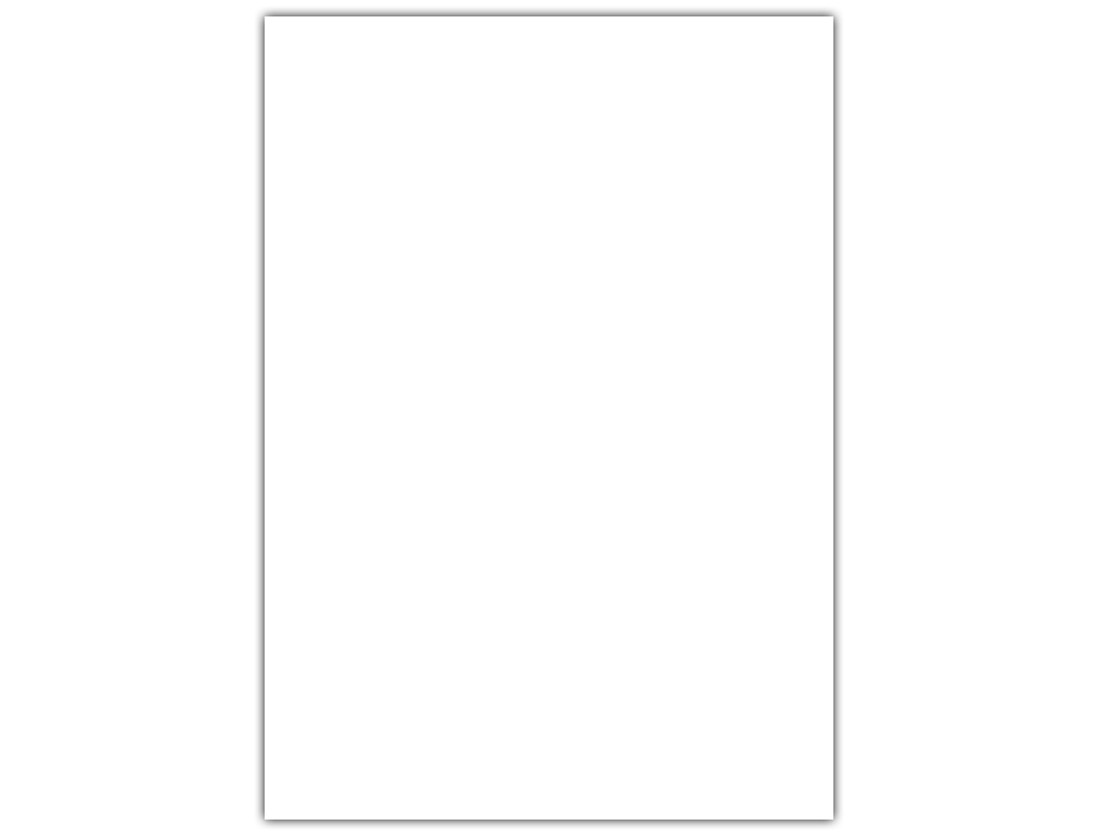 PAPIER CARTONNE LIDERPAPEL 50X65CM 180GR COLORIS BLANC   PAQUET 25 FEUILLES