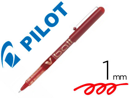 ROLLER PILOT VBALL 1.0 CRITURE 0.7MM ENCRE LIQUIDE NIVEAU VISIBLE POINTE CONIQUE 1MM CLIP MTAL COLORIS ROUGE