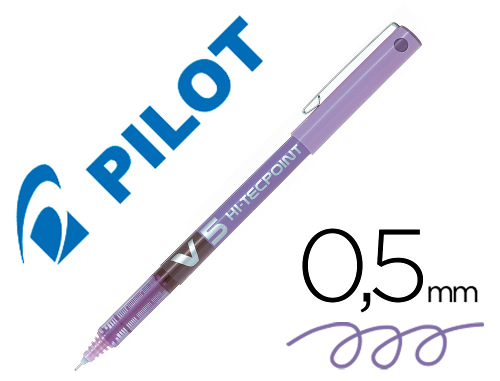 STYLO PILOT V5 CRITURE FINE 0.3MM CLIP MTAL ENCRE LIQUIDE NIVEAU VISIBLE POINTE INDFORMABLE COLORIS VIOLET