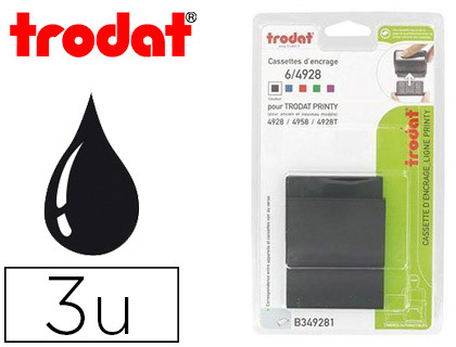 RECHARGE TAMPON TRODAT 4810/4910/4910TA/4836 NOIR BLISTER 3 UNITS