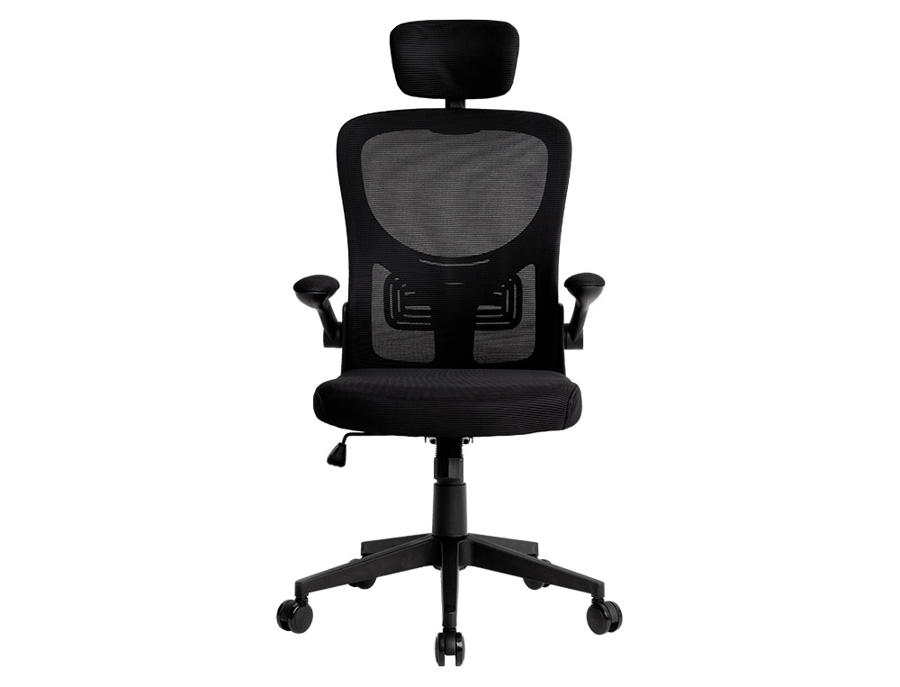 FAUTEUIL ERGONOMIQUE Q-CONNECT PALERMO MAILLE BASE NYLON HAUTEUR MAX 1300MM LARGEUR 630MM PROF 680MM COLORIS NOIR