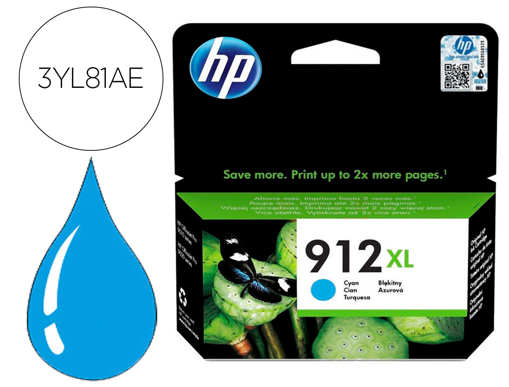 CARTOUCHE ENCRE HP 912XL 8010 / 8020 / 8035 COULEUR CYAN    825 PAGES