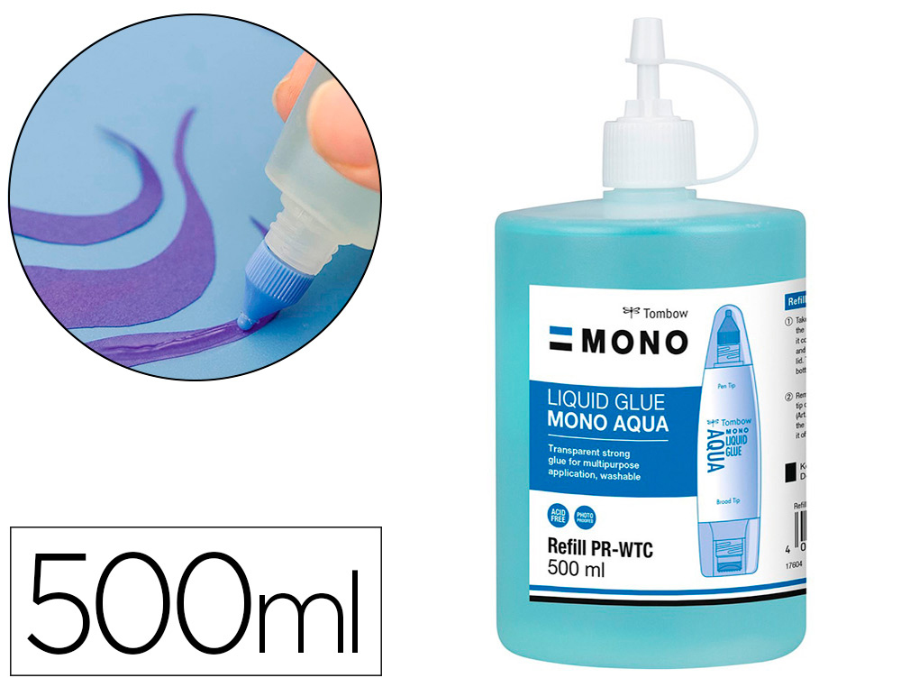 RECHARGE DE COLLE TOMBOW LIQUIDE  AQUA 500ML