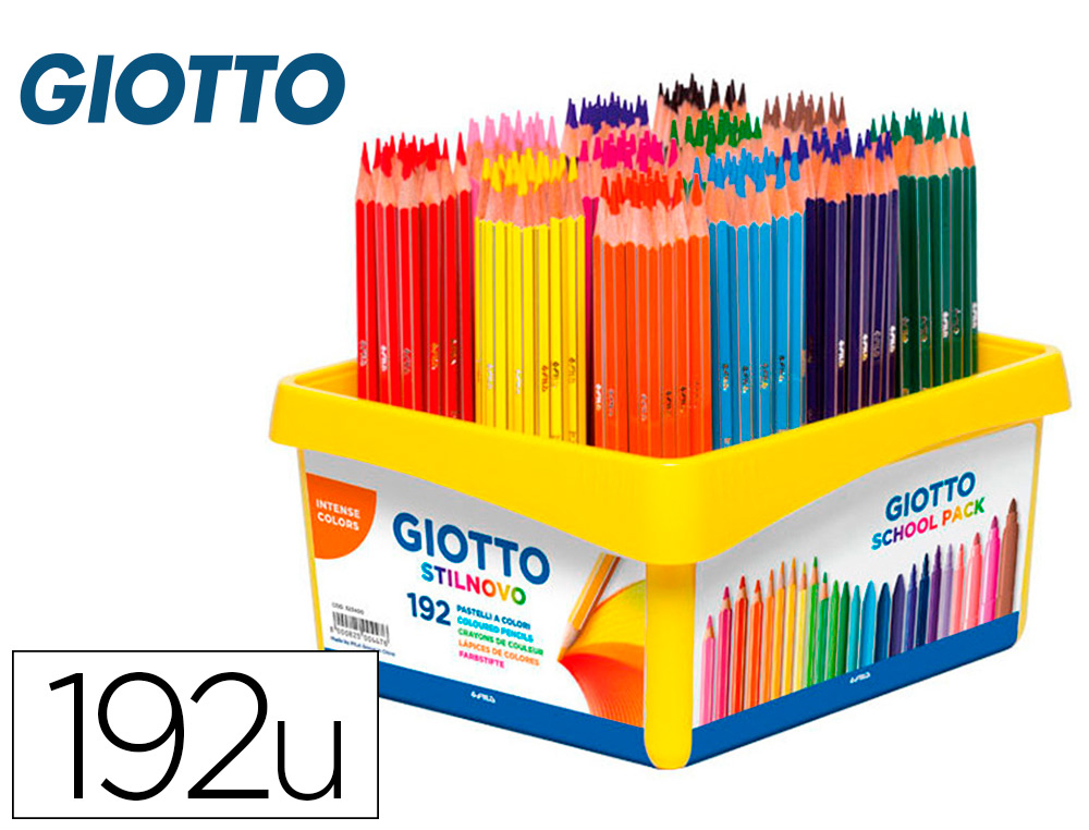 CRAYON COULEUR GIOTTO STILNOVO SCHOOLPACK DE 192    ASSORTIS