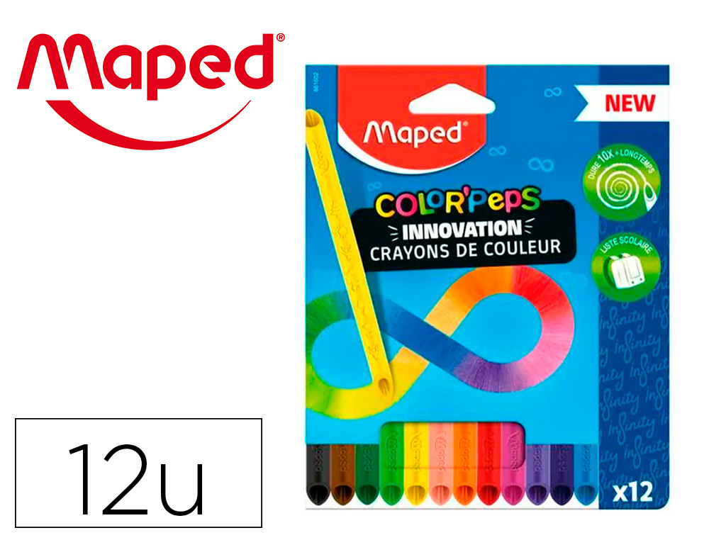 CRAYONS COULEUR MAPED COLOR'PEPS INFINITY MINE      INFINIE POCHETTE DE 12